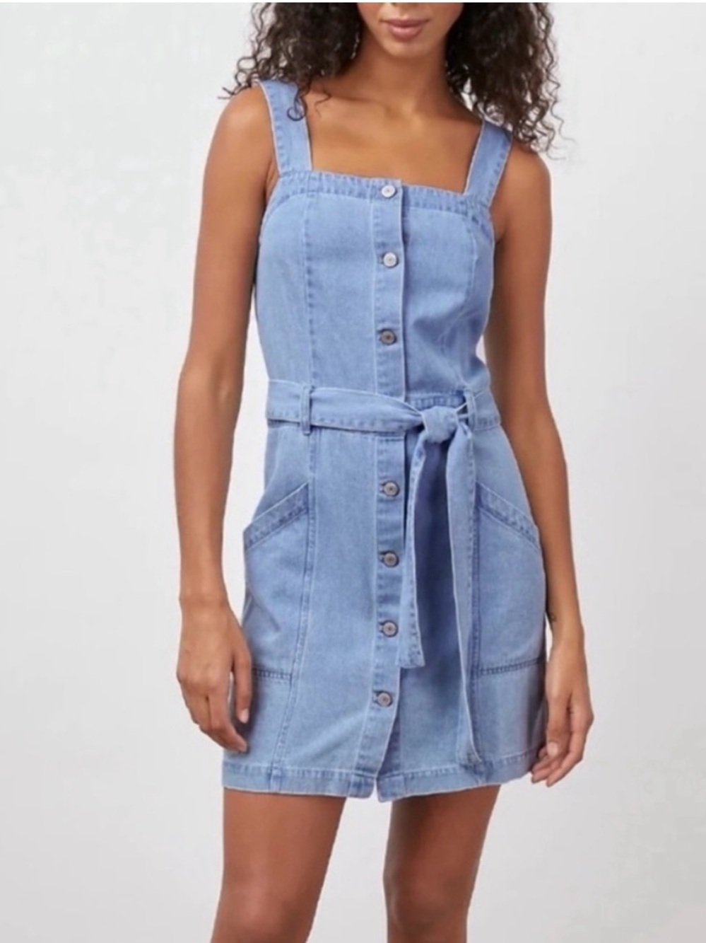 Rails Light Blue Denim Button-Front Mini Dress
